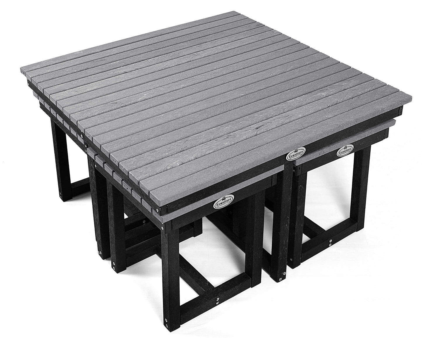 Eco Cross Coffee Table Set with 4 stools
