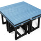 Eco Cross Coffee Table Set with 4 stools