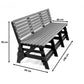 Eco 3 seater bench with backrest
