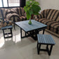 Eco Cross Coffee Table Set with 4 stools